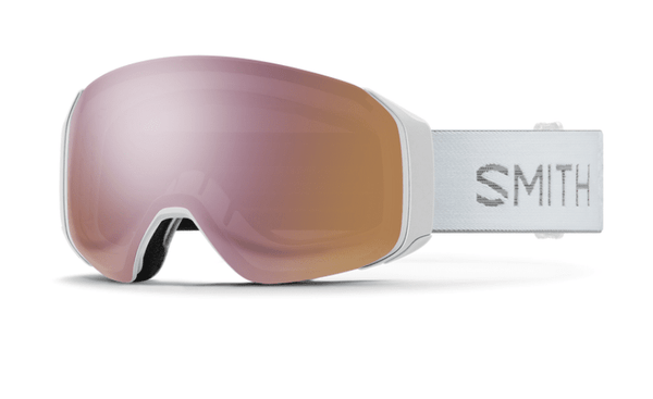 Smith 4D Mag S Goggles - White Chunk Knit with ChromaPop Everyday Rose Gold Mirror Lens