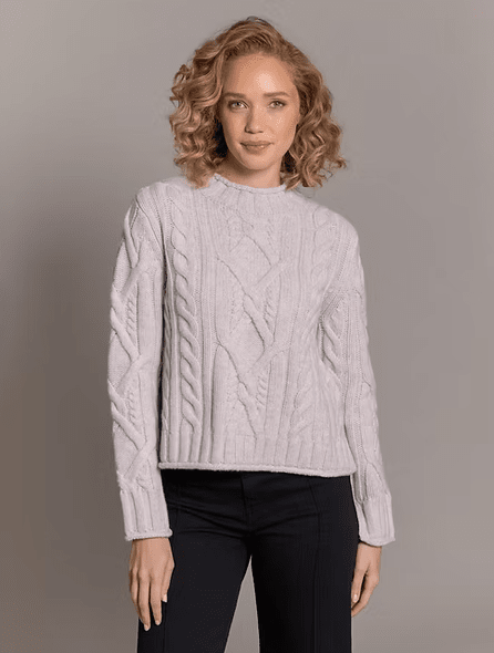 Alashan Women's Breckenridge Cable Mock Neck Sweater