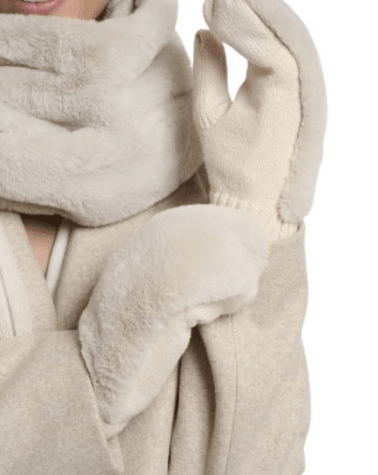 Rino & Pelle Women's Oxo Faux Fur Mittens