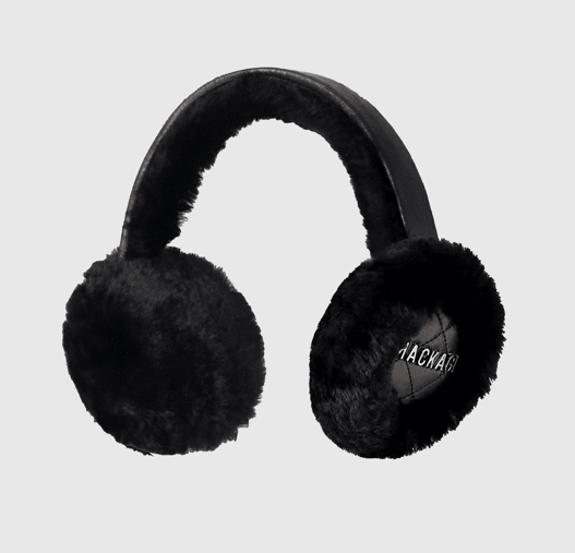 Mackage Uni Shearling Earmuffs with Quilted Leather