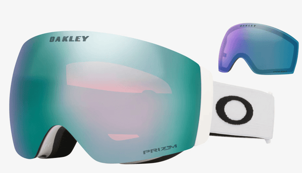 Oakley Flight Deck Pro M Goggles - Matte White with Prizm Snow Sapphire Iridium & Prizm Snow Iced Iridium Lenses