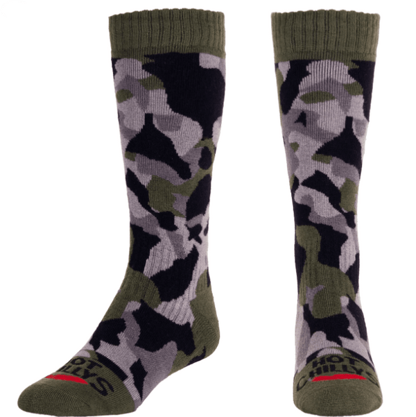 Hot Chillys Men's Texture Camo Mid Volume Sock - Bronze Green