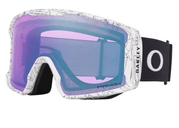 Oakley Line Miner L Goggles - Matte White Ghost Text with Prizm Iced Iridium Lens