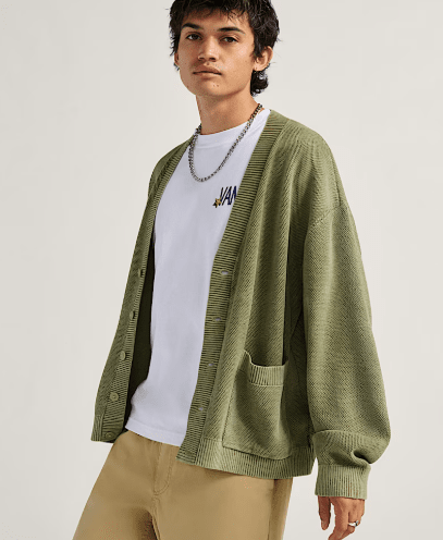 Vans Men's Bayview Acid Wash Cardigan Sweater