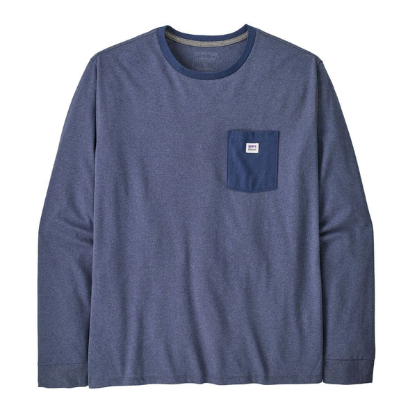 Patagonia Men's Long Sleeved Shop Sticker Pocket Responsibili-Tee